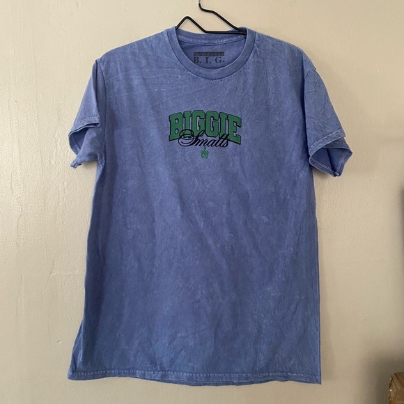 Notorious B.I.G Blue Acid Wash Cotton Graphic T Shirt Short Sleeves Biggie NEW - Picture 9 of 9